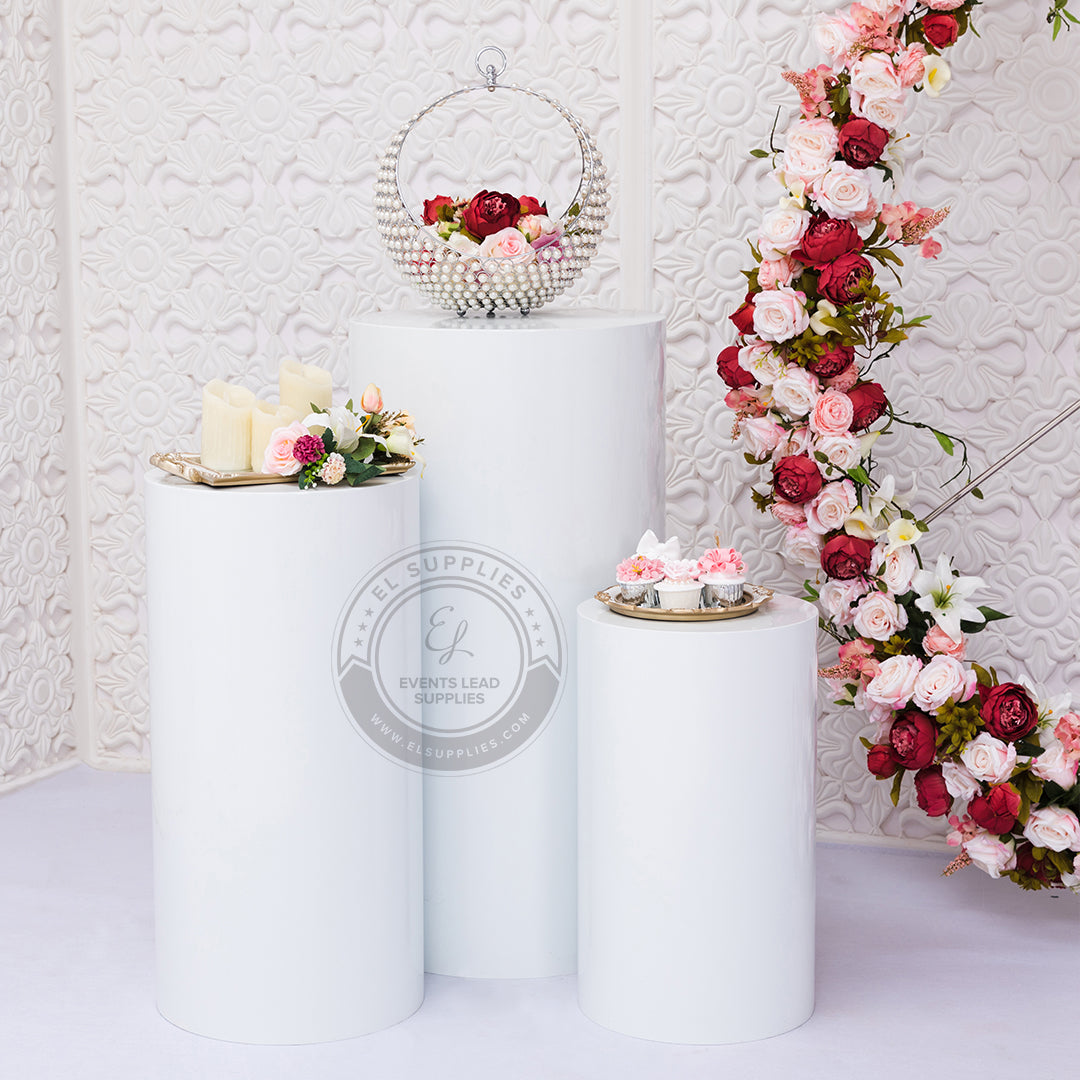 DRUM White Iron Cylinder Stands