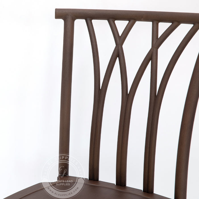 WILLOW Dark Walnut Wood-Grain Resin Chair