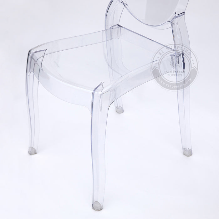 SOPHIA Clear Resin Oval Back Wide Seat Ghost Chair