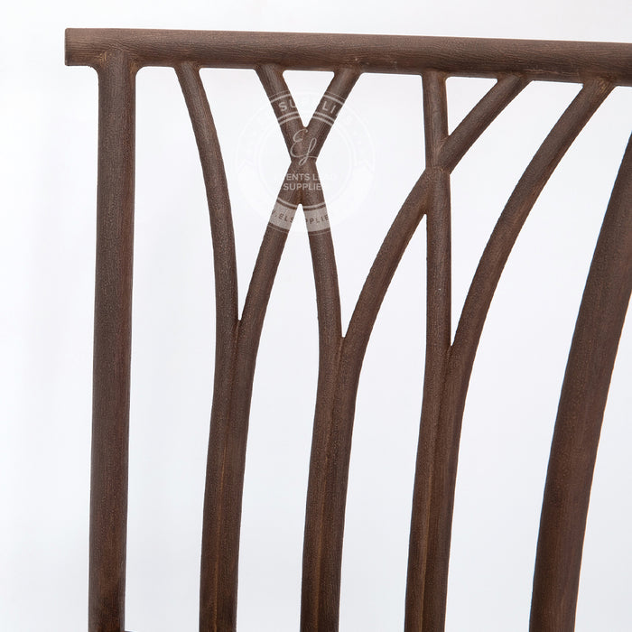 WILLOW Dark Brown Wood-Grain Resin Chair