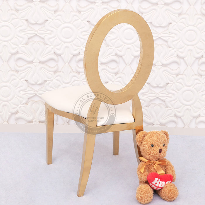 Kids OLYMPIA Gold Chair Stackable with White Cushion (Kids Oz Chair)