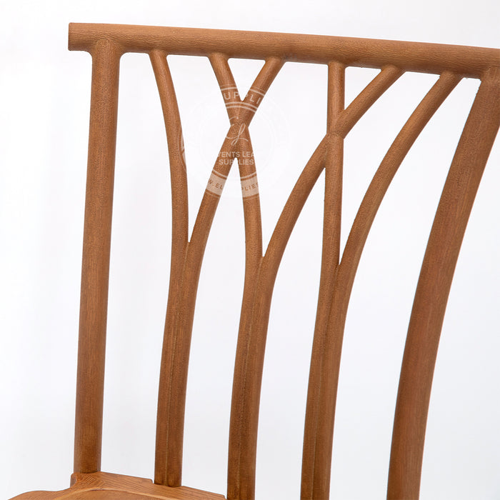 WILLOW Oak Brown Wood-Grain Resin Chair