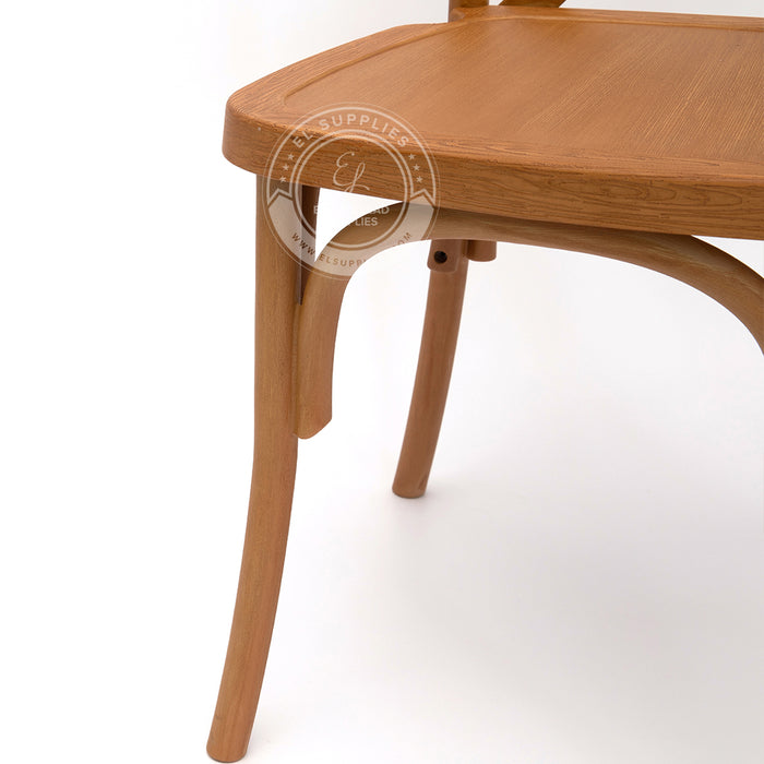 CROSSBACK Oak Brown Wood-Grain Resin Chair