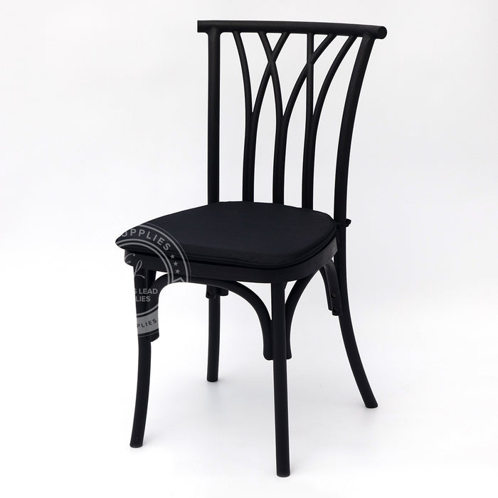 WILLOW Black Wood-Grain Resin Chair