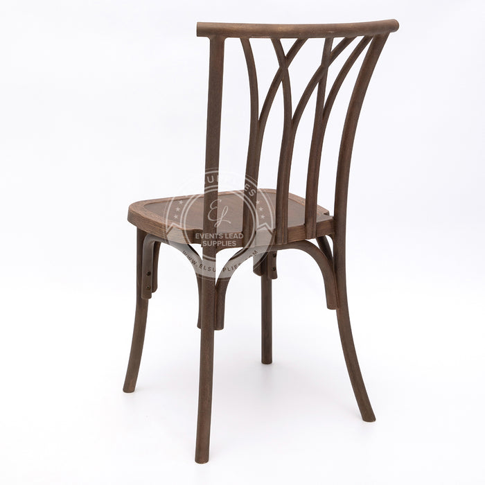 WILLOW Dark Brown Wood-Grain Resin Chair