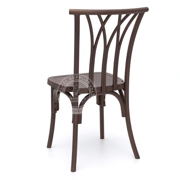 WILLOW Dark Walnut Wood-Grain Resin Chair