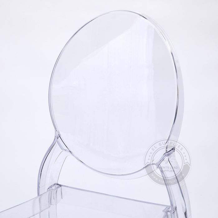 SOPHIA Clear Resin Oval Back Wide Seat Ghost Chair
