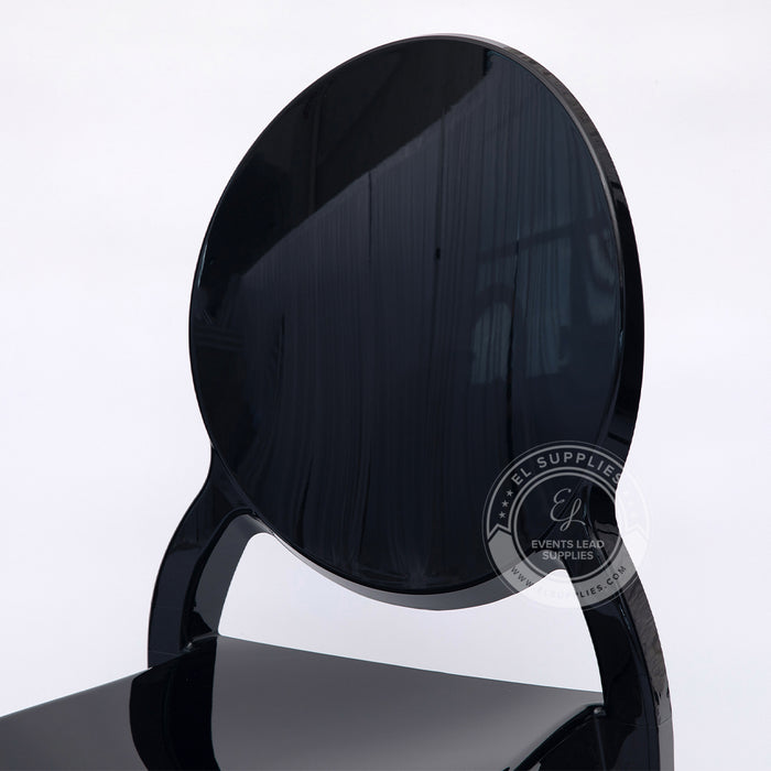 SOPHIA Black Resin Oval Back Wide Seat Ghost Chair