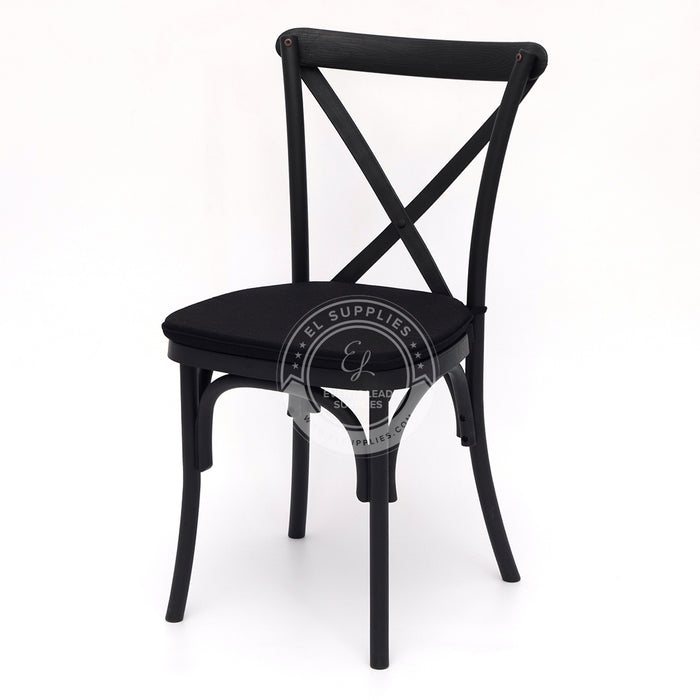 CROSSBACK Black Wood-Grain Resin Chair