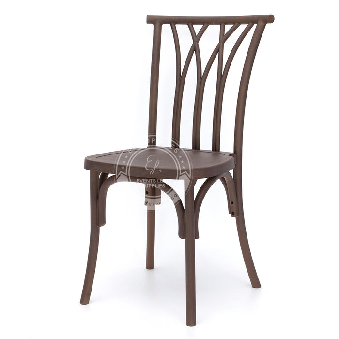 WILLOW Dark Walnut Wood-Grain Resin Chair