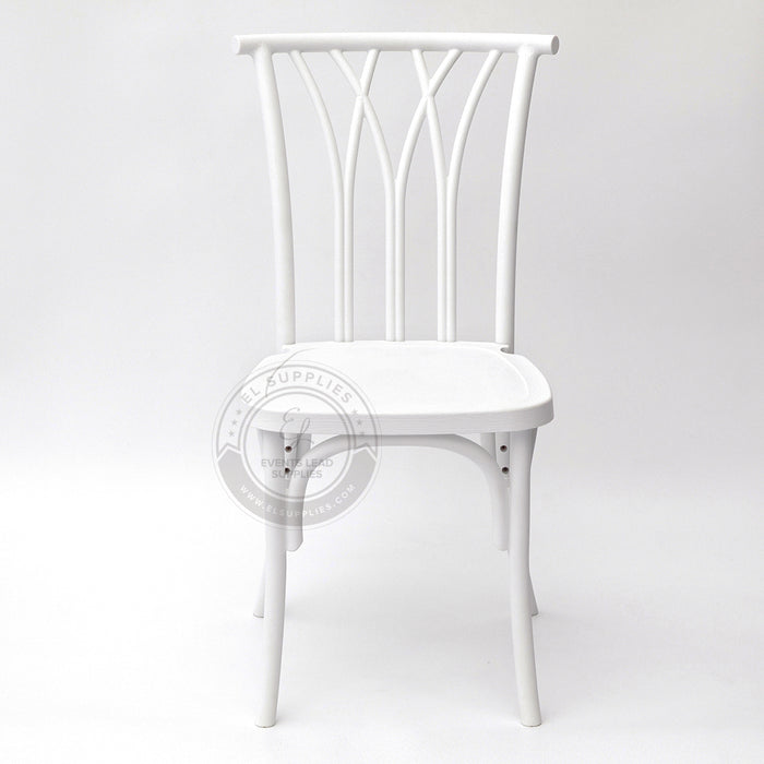 WILLOW White Wood-Grain Resin Chair