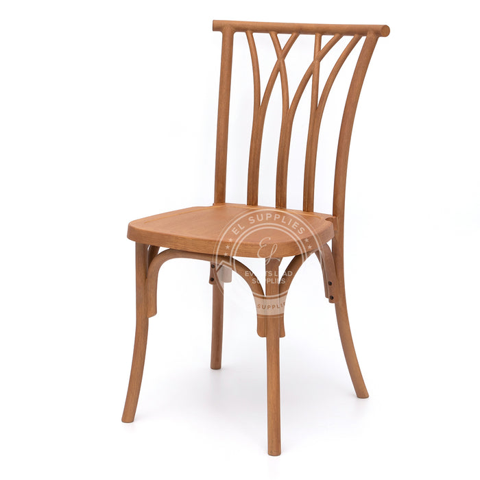 WILLOW Oak Brown Wood-Grain Resin Chair