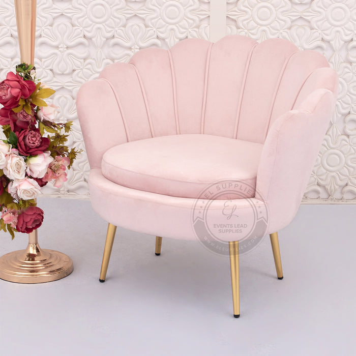 LULU Velvet Barrel Chair - Blush Pink