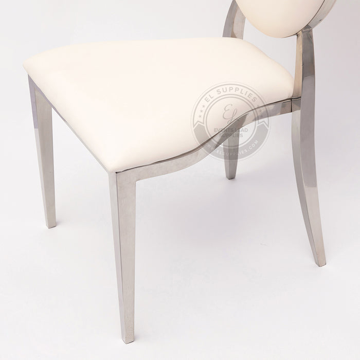 BINITA White and Silver Dining Chair