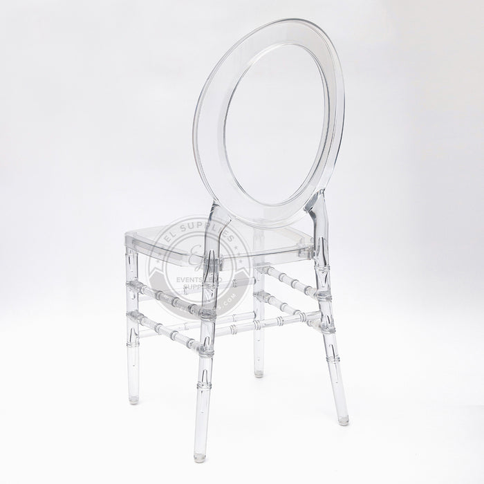 ALEXA O-Back Clear Resin Chair with Free Cushion