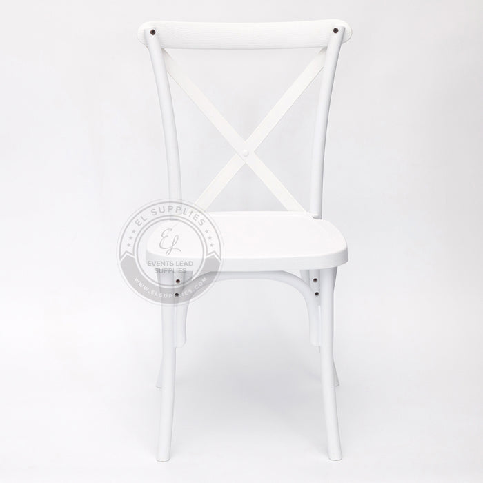 CROSSBACK White Wood-Grain Resin Chair