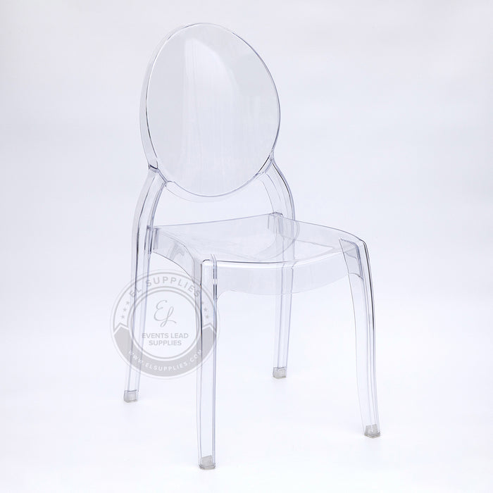 SOPHIA Clear Resin Oval Back Wide Seat Ghost Chair