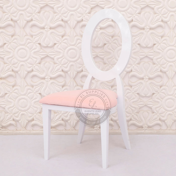 Kids OLYMPIA White Chair Stackable with Pink or Blue Cushion (Kids Oz Chair)