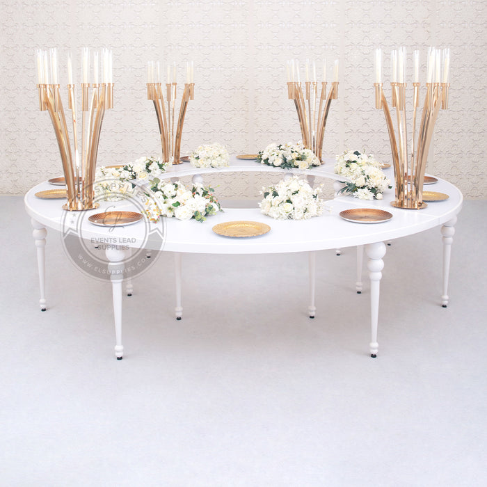 VEGA Half Circle Dining Table - Full White