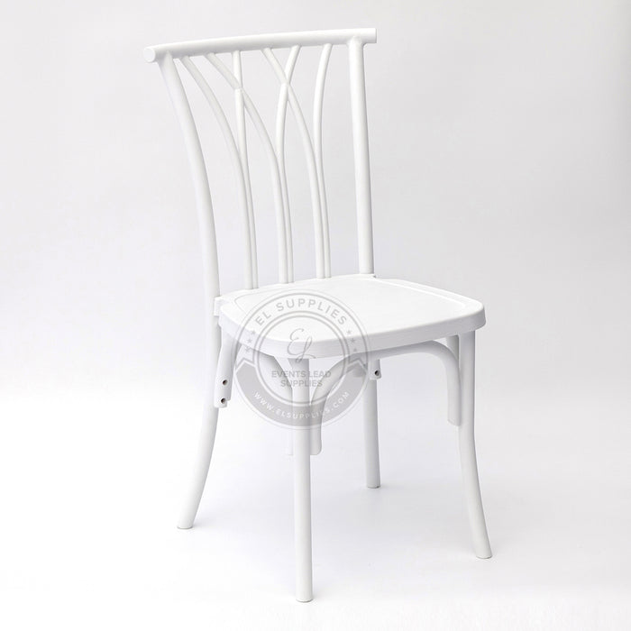 WILLOW White Wood-Grain Resin Chair