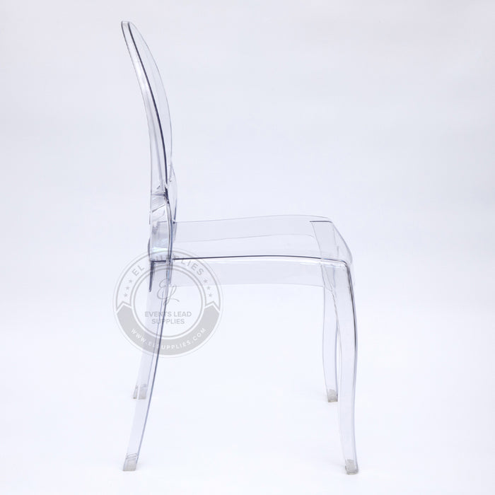 SOPHIA Clear Resin Oval Back Wide Seat Ghost Chair