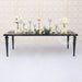 black dining table and chairs for  events