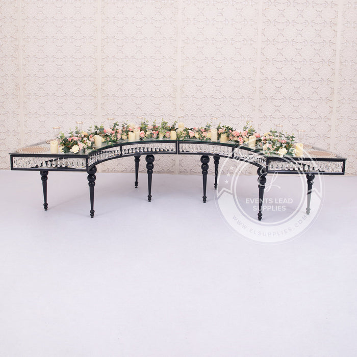 wedding dessert dining table semi-circle