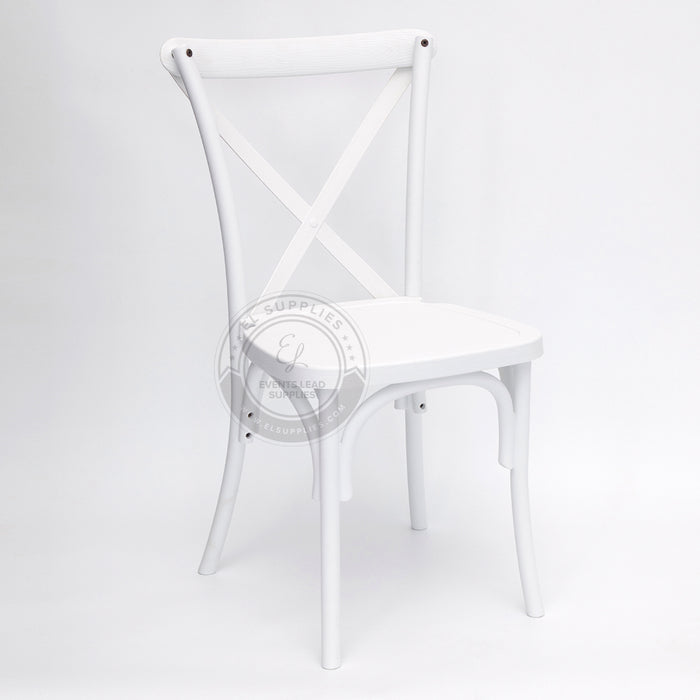 CROSSBACK White Wood-Grain Resin Chair