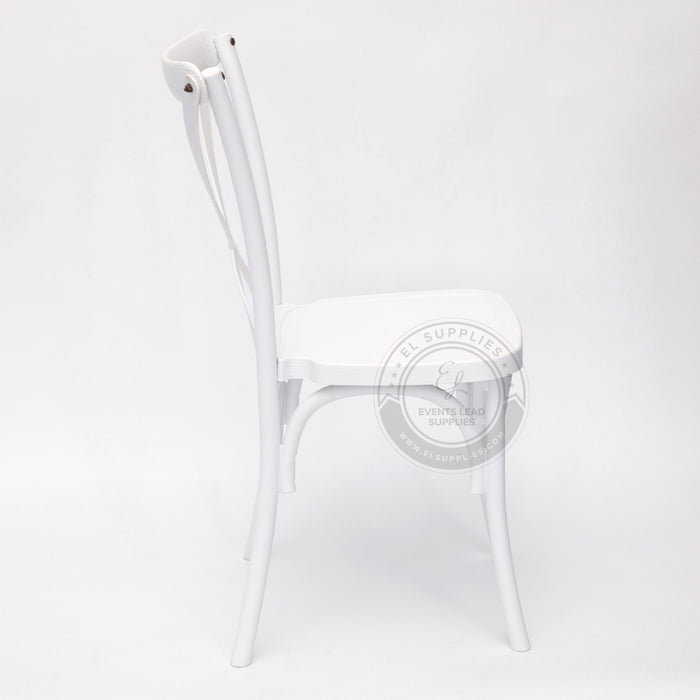 CROSSBACK White Wood-Grain Resin Chair