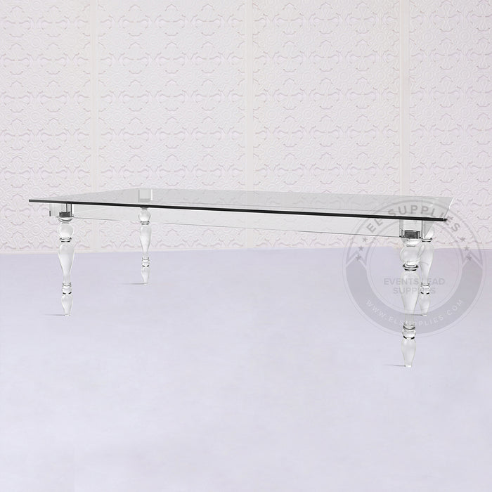 CLARITY Clear Acrylic Dining Table - 8 Foot