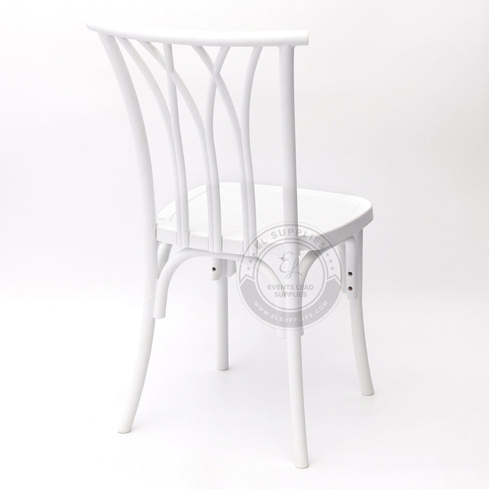 WILLOW White Wood-Grain Resin Chair