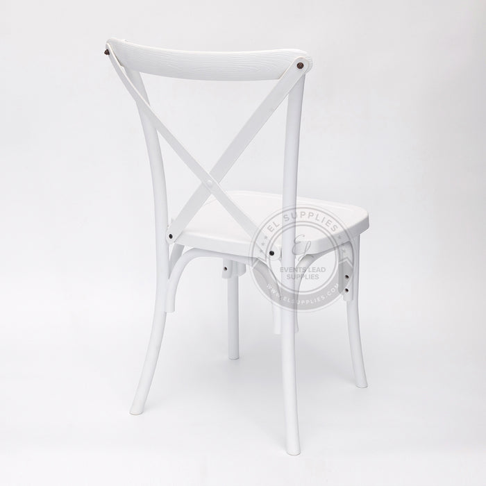 CROSSBACK White Wood-Grain Resin Chair