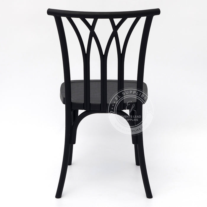 WILLOW Black Wood-Grain Resin Chair