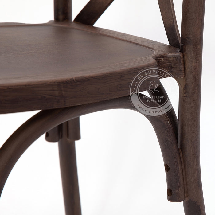 CROSSBACK Dark Walnut Wood-Grain Resin Chair