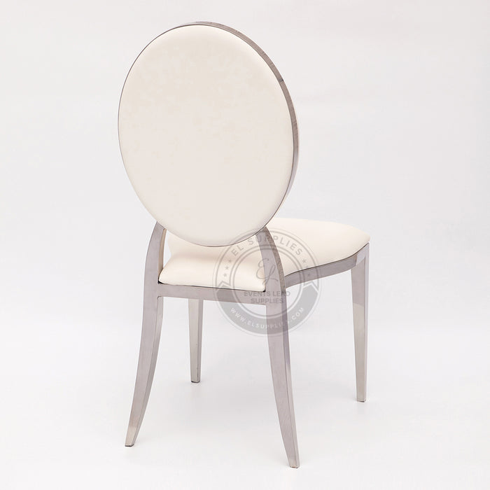 BINITA White and Silver Dining Chair