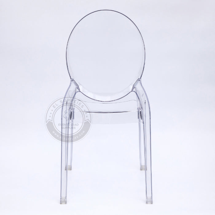 SOPHIA Clear Resin Oval Back Wide Seat Ghost Chair