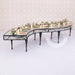 s-shape black dining table for weddings