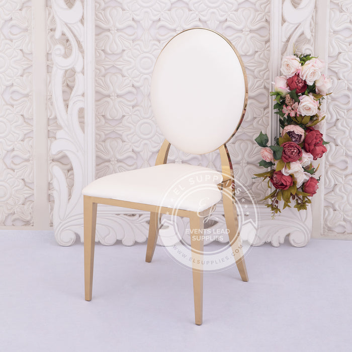 BINITA White and Gold Dining Chair