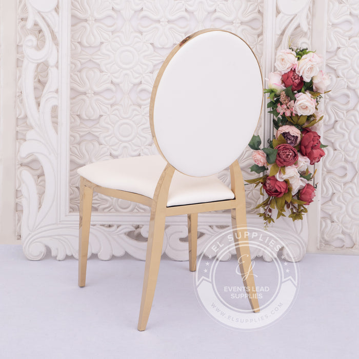 BINITA White and Gold Dining Chair
