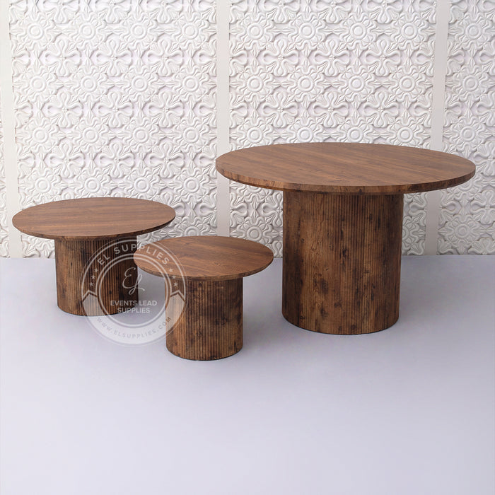 LUMY Oak Brown Cake Table