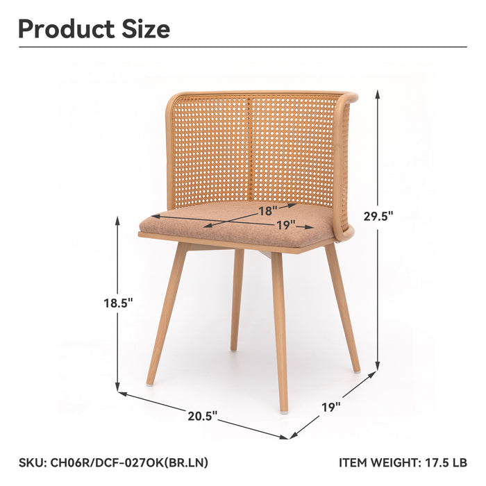 IMLIL Brown Rattan Swivel Dining Chair