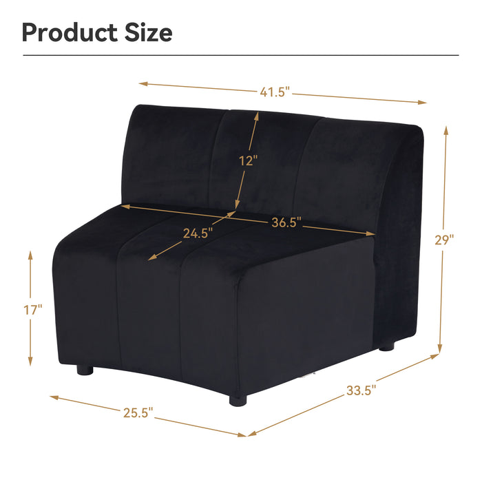 ARORA Black Curved Modular Sofa