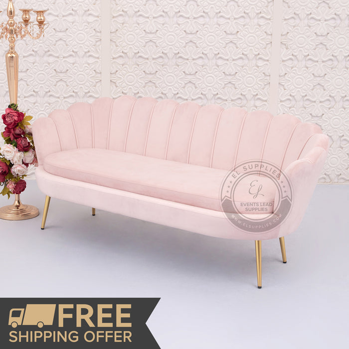 LULU Sofa Blush Pink Three-Seater