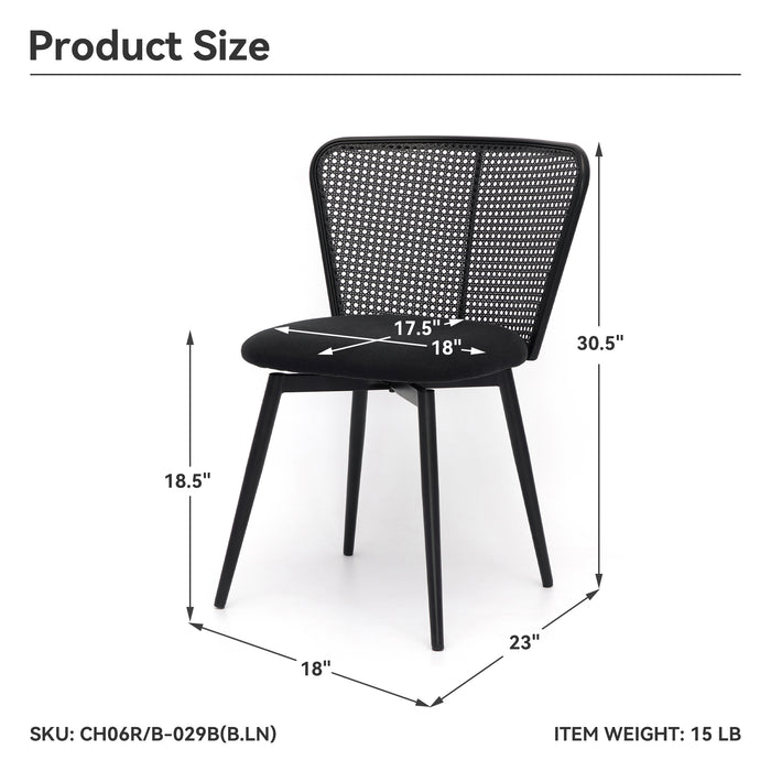 MEKNES Black Rattan Swivel Dining Chair