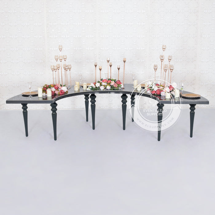 VEGA Half Circle Dining Table - Full Black