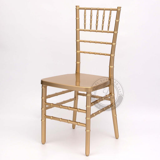 Gold Resin Monoblock Chiavari Chair Durable with Free Cushion