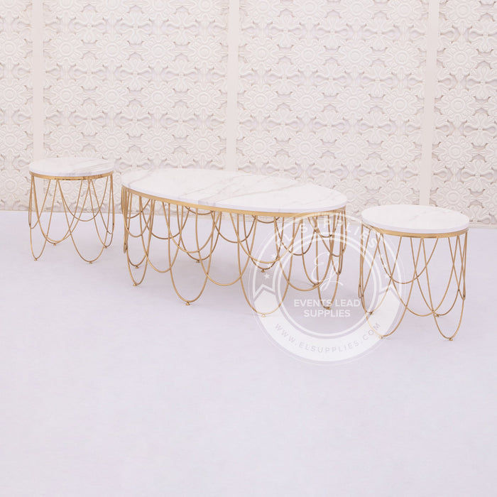 SHALAAL Gold Coffee Table Set