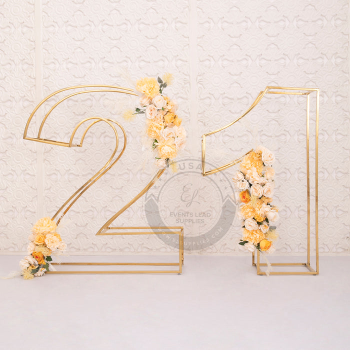 21st birthday event gold number for decorations 