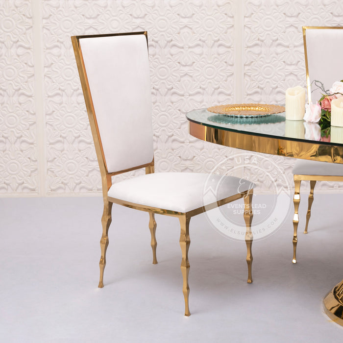 BASTET Chair Gold with White Cushion