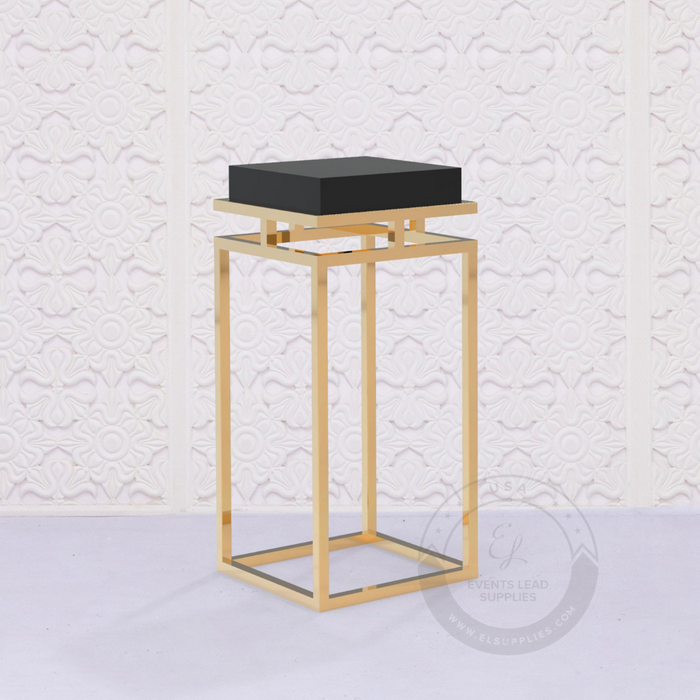 VERDA Gold Cocktail Table with Black and White Acrylic Topper